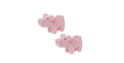 Mighty Jr Farm Piglet 2 Pack, Durable Plush Squeaky Dog Toy