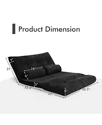 Sugift 6-Position Adjustable Sleeper Lounge Floor Couch with 2 Pillows