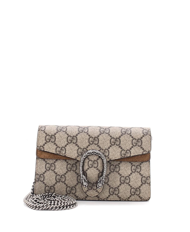 Pre-Owned Gucci Super Mini Dionysus Bag Gg Coated Canvas