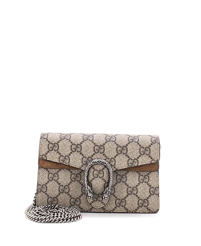 Pre-Owned Gucci Super Mini Dionysus Bag Gg Coated Canvas
