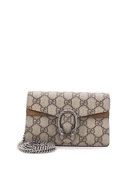 Pre-Owned Gucci Super Mini Dionysus Bag Gg Coated Canvas
