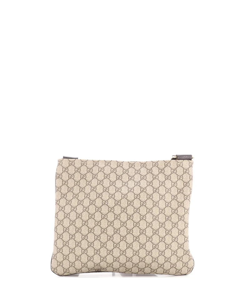 Pre-Owned Gucci Large Zip Top Messenger Bag Gg Coated Canvas