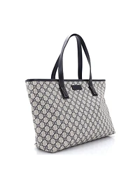 Pre-Owned Gucci Medium Plus Tote Gg Coated Canvas with Leather