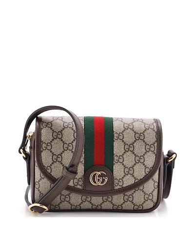 Pre-Owned Gucci Mini Ophidia Flap Shoulder Bag Gg Coated Canvas