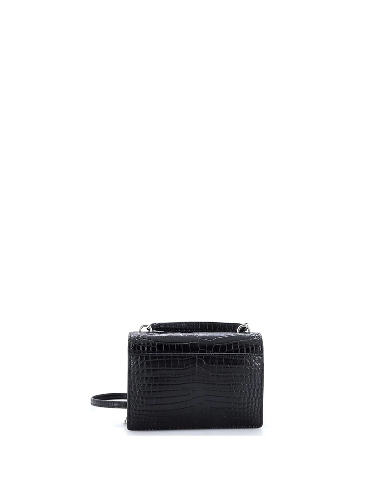 Pre-Owned Saint Laurent Sunset Top Handle Chain Wallet Embossed Leather