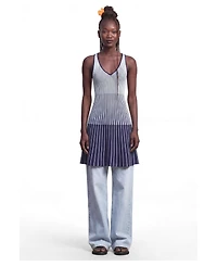 Desigual Women's Fit & Flare Striped Sleeveless Sweater Dress