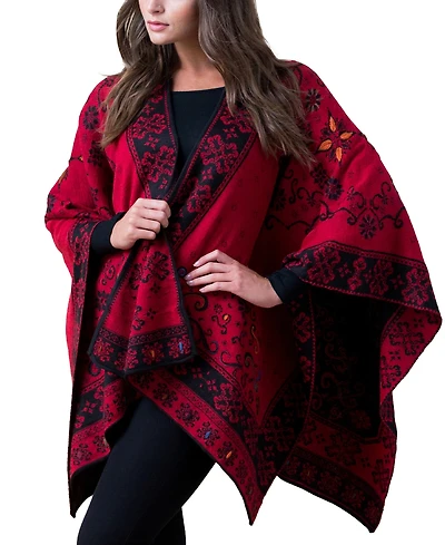 Simply Natural Reversible Alpaca Ruana