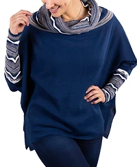 Simply Natural Women's Rossana Alpaca Cowl Neck Poncho Sweater