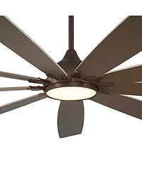 72" Tahoe Breeze Industrial Indoor Outdoor Ceiling Fan with Led Light Remote Control Oil Rubbed Bronze Weathered Gray Oak Wood Damp Rated for Patio Ex