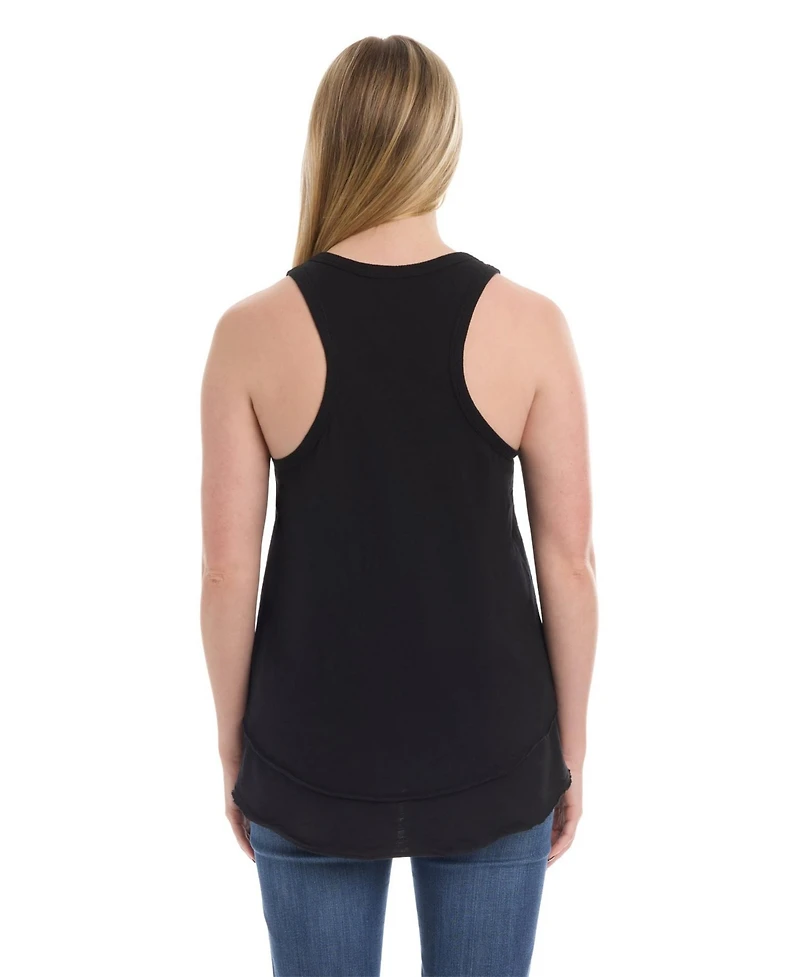 Wilt Women's Shrunken Mock Hem Shirttail Tank