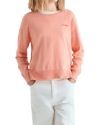 Scalpers Women's Crew Neck Long Sleeve Cotton Sweater