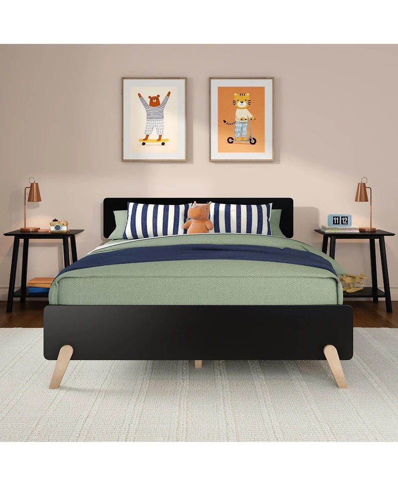 Max & Lily Mid-Century Modern Panel Bed