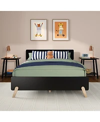 Max & Lily Mid-Century Modern Panel Bed