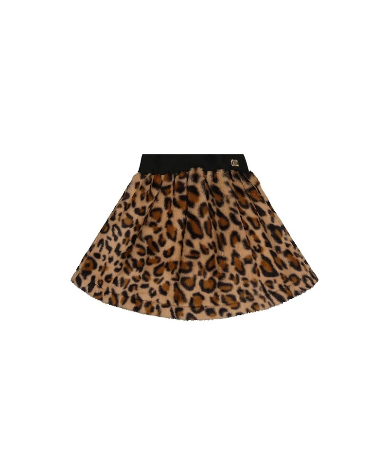 Deux par Big Girls Faux Fur Skirt Leopard Print Skirts