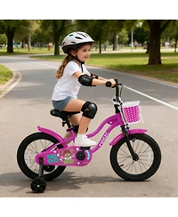 Sugift 16 in Kids Bike with Training Wheels for Ages 4-7 Years Old