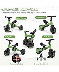 Sugift 5-In-1 Carbon Steel Foldable Balance Bike with Removable Pedals, Ages 2-4