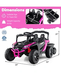 Sugift 12V Battery Powered Ride On Tractor With Parent Remote Control