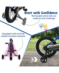 Sugift 16-Inch Kids Bike with Removable Training Wheels and Dual Brake System, Ages 3+