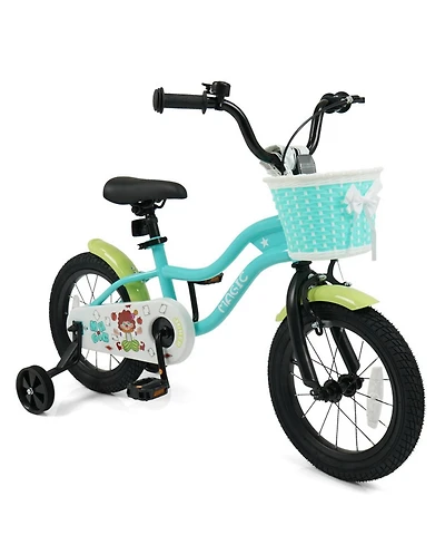 Sugift 12"/14"/16" Detachable Training Wheels Adjustable Kids' Bike, Ages 3+