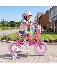 Sugift 12" Girls Bike with Front Bag and Streamers, Ages 3-4