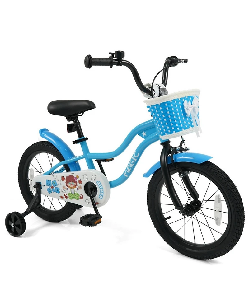 Sugift 16" Kids' Bike with Removable Training Wheels and Adjustable Seat, Ages 3+