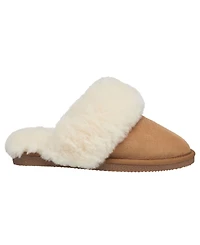 French Connection Women's Genuine Sheepskin Fur Band Slipper - Sand L