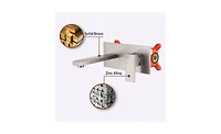 Busdays Wall Mount Faucet for Bathroom Sink or Bathtub Single Handle 2 Hole Brass Rough in Valve Included Brushed Nickel
