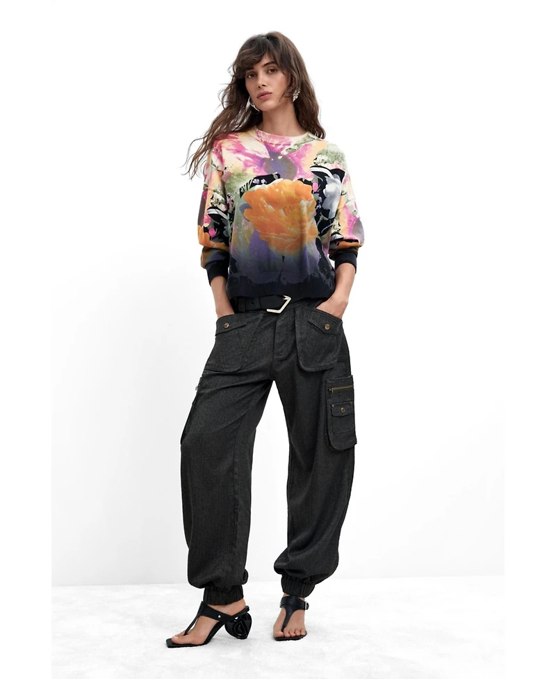 Desigual Women's Lacroix Floral-Print Long-Sleeve Sweater
