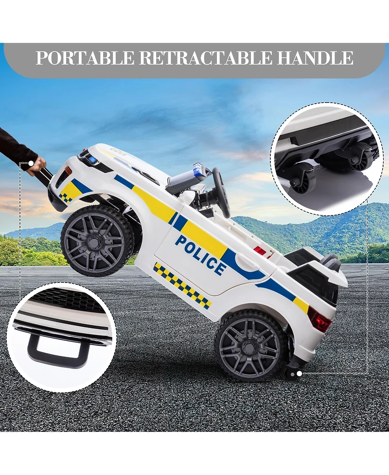 homfan 12V Electric Ride-On Police Car with Remote Control & Led Flashing Lights, Ages 3+