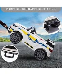 homfan 12V Electric Ride-On Police Car with Remote Control & Led Flashing Lights, Ages 3+