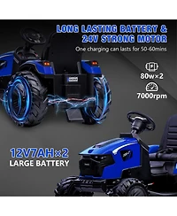 homfan 3 in 1 Ride On Tractor Toy Car 24V Remote Control, 66 lb. Capacity, Ages 3–8