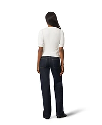 Cable & Gauge Women's Draped Wrap Top with Hardware Detail