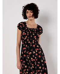 Apricot Women's Rose Milkmaid Midi Dress