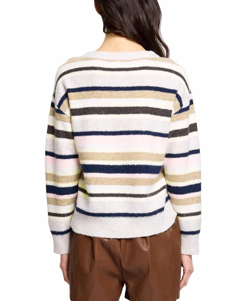 Central Park West Women's Birch Striped Crew Pullover Sweater