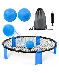 Zeny Outdoor Roundnet Game Set, Portable Beach Ball with 2 Balls, Sturdy Playing Net and Carry Bag, Classic Family Entertainment for