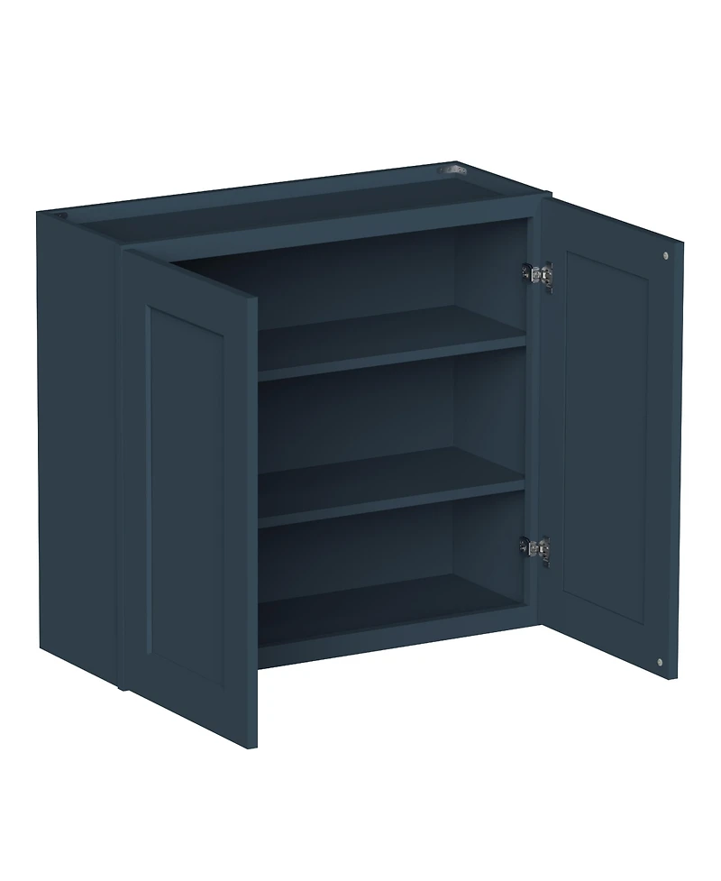 Boyel Living W33" Dove Grey Wall Cabinet with Full Overlay Hdf Door for Custom Kitchen or Bathroom