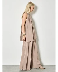Apricot Women's Pleat Detail Super Wide Trouser