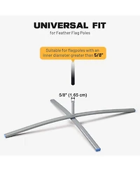 InstaHibit 10 Pack Feather Flag Cross Base Stand Foldable Ground Base with Water Weight Bag for Outdoor Event