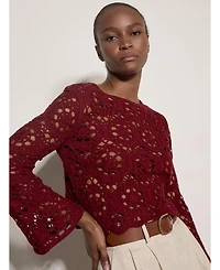 Apricot Women's Tape Yarn Crochet Top