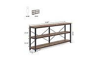 Slickblue 70.9" Console Table with 3-Tier Metal Frame Storage