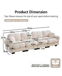 Boyel Living Chenille Cloud 4-Seater Sofa Exquisite Pillows and Quilted Back Cushions Soft Padded Armrests Deep Seat for Room