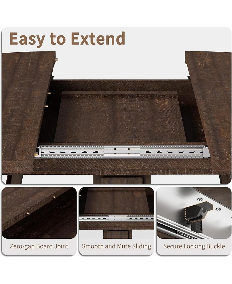 homfan 43.3"-59.06" Extendable Oval Dining Table for 4-8
