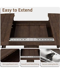 homfan 43.3"-59.06" Extendable Oval Dining Table for 4-8