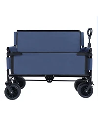 Mountaintop 3-in-1 Convertible Folding Wagon Cart,500lbs 180L Bench Seat, All-Terrain Wheels for Beach, Sports, Garden