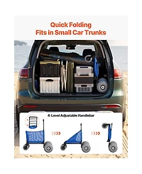 Mountaintop Beach Cart with Sand Wheels,165 lbs, Balloon Wheels, Storage Bag, Handle for Camping, Fishing, Garden