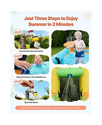 Hikeen 14.9 x 12.8 ft Inflatable Water Slide Bounce House with Tall Slide, Splash Pool and Play Market