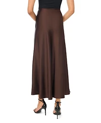 1.state Women's Bias-Cut High-Waisted A-Line Satin Maxi Skirt