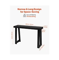 Slickblue Modern Console Table, Narrow Sofa Table with Wooden Top for Entryway, Living Room, Bedroom