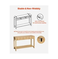 Slickblue Wooden Entryway Console Table with Drawers, Bottom Storage Shelf, Behind Couch Table for Home Decor