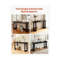 Slickblue Wooden Entryway Console Table, Long Narrow Sofa Table with Modern Design for Living Room Decor